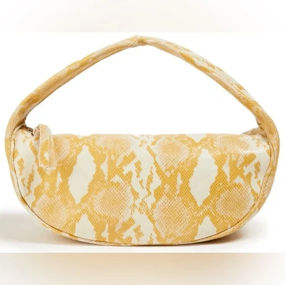 BY FAR Cush Leather Hobo Bag Snakeskin Pattern Zip Closure EUC - Picture 1 of 11